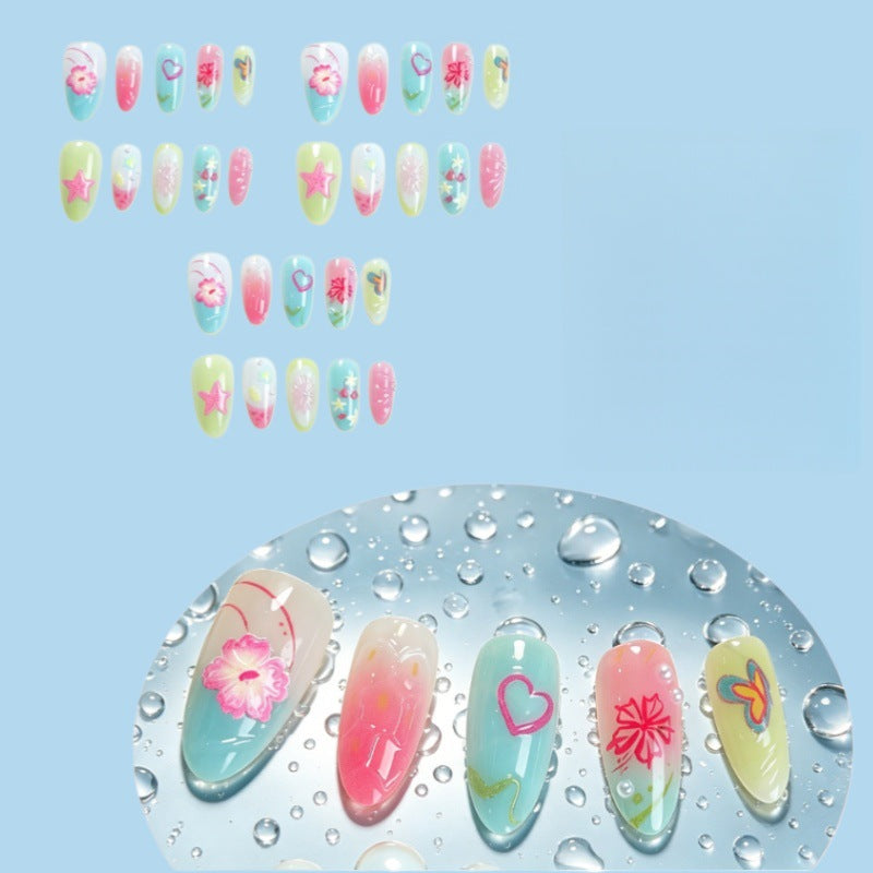 Artistic Ocean-Inspired Press-On Nail Set Stornfield