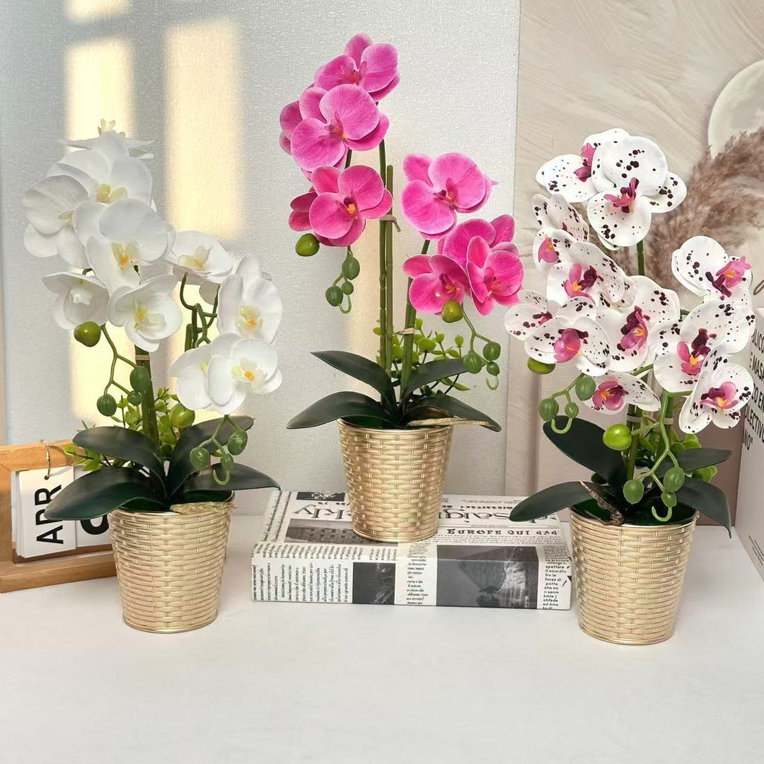 Artificial Orchid Floral Display for Indoor Home Decor