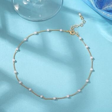 Elegant Pearl and Chain Anklet Stornfield