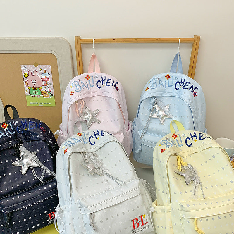 Playful Star-Embellished Casual Backpack Stornfield