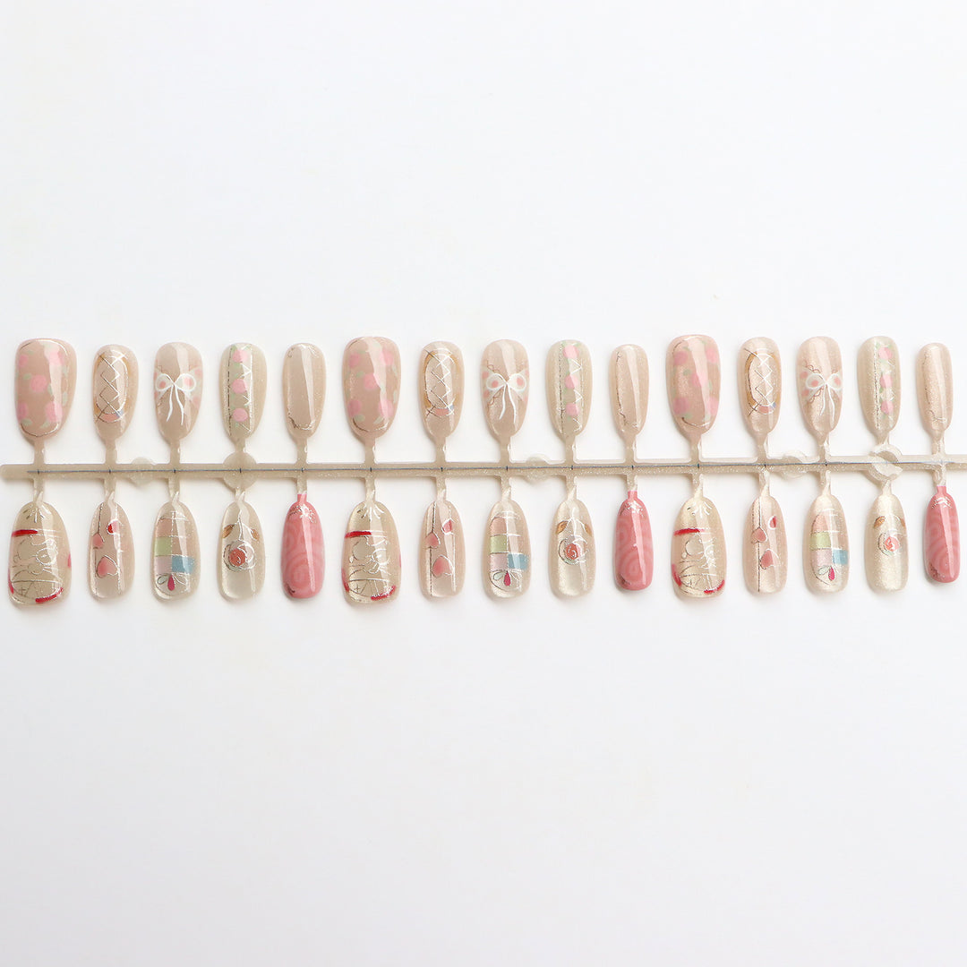 Decorative Press-On Nail Art Set with Artistic Designs Stornfield