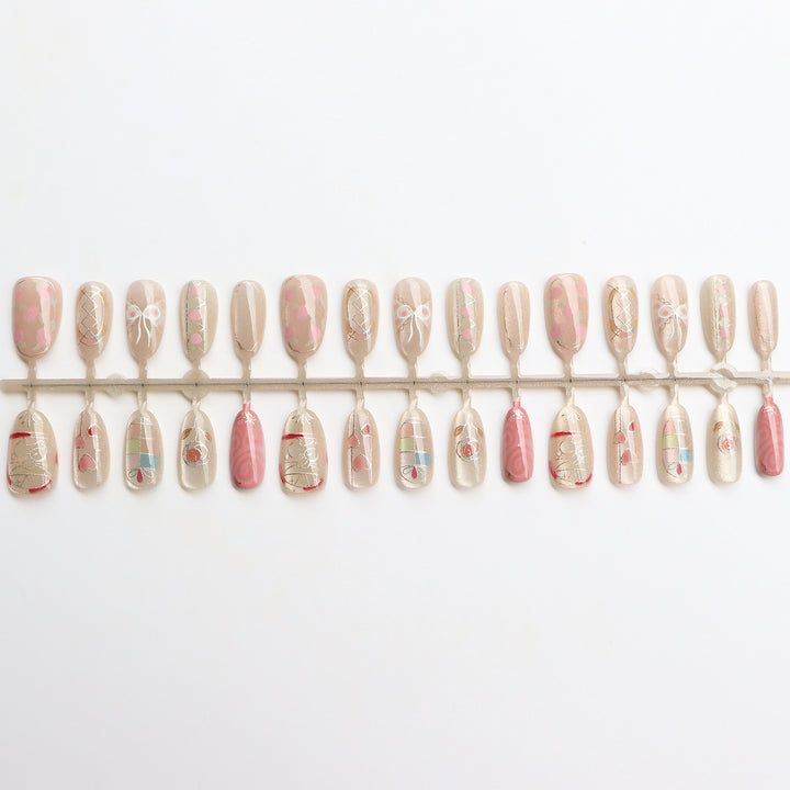 Decorative Press-On Nail Art Set with Artistic Designs Stornfield