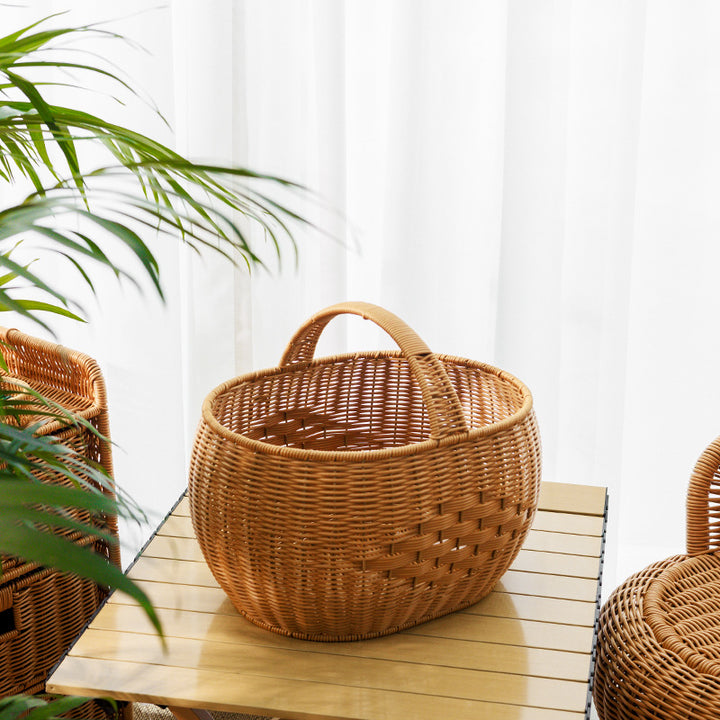 Handwoven Storage Basket with Handle Stornfield