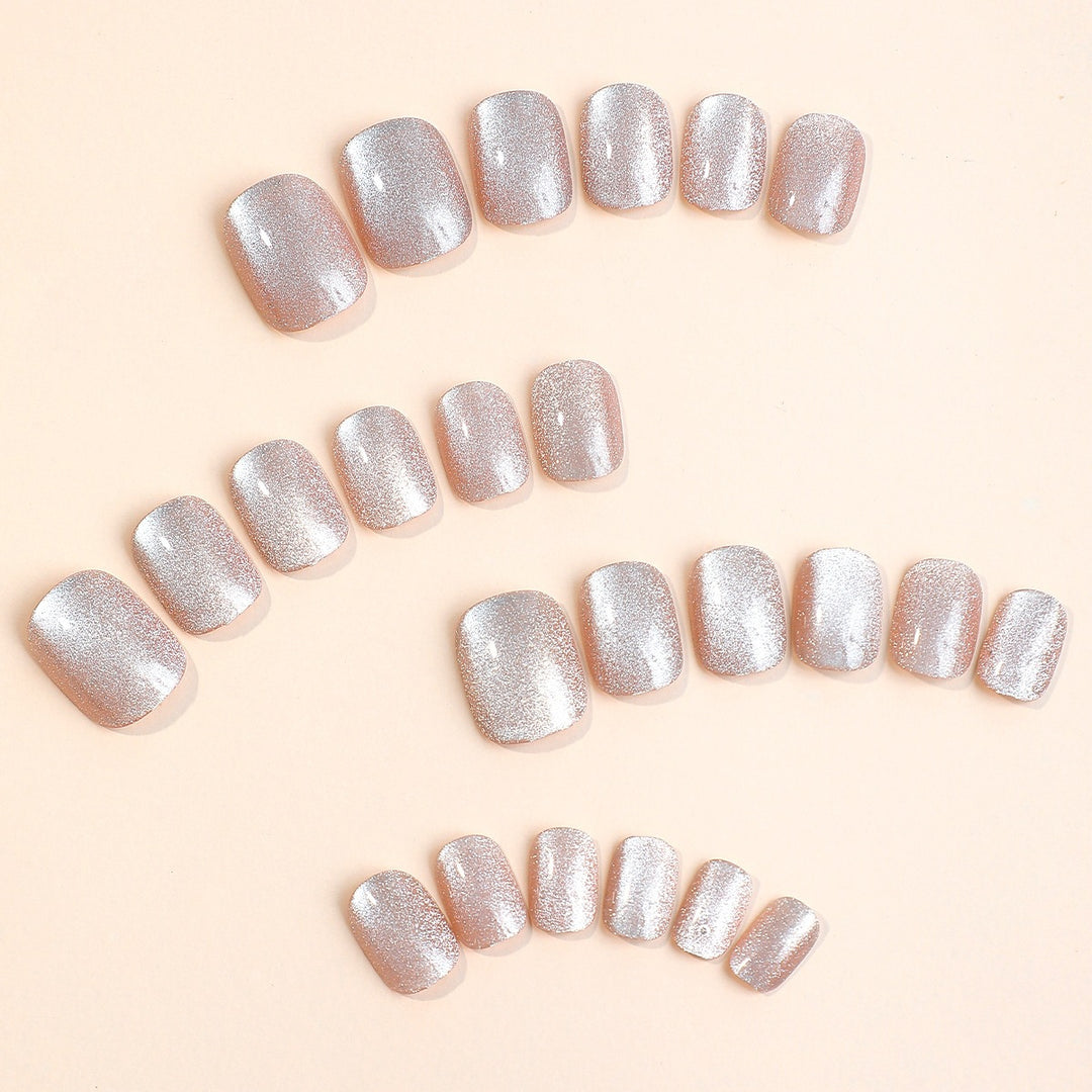 Artificial nail set with glitter and glossy finish Stornfield