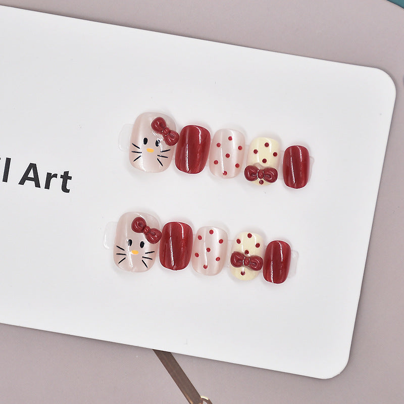 Glamorous Heart-Themed Press-On Nail Set Stornfield