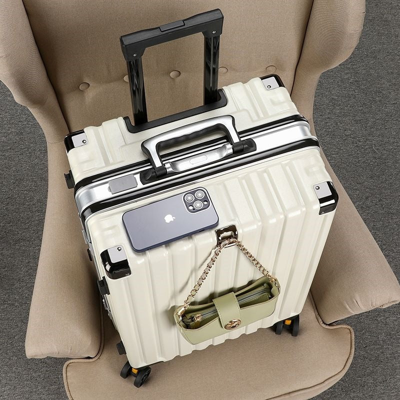 Hard-shell suitcase with double safety lock and sturdy rolling system Stornfield