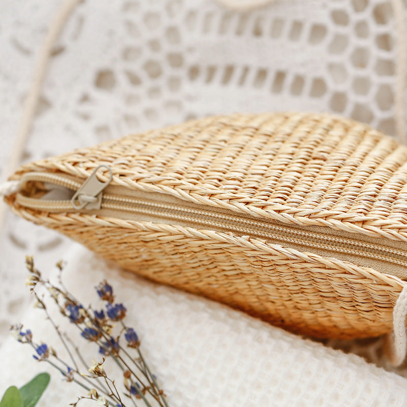 Handcrafted basket bag in unique half-moon design Stornfield