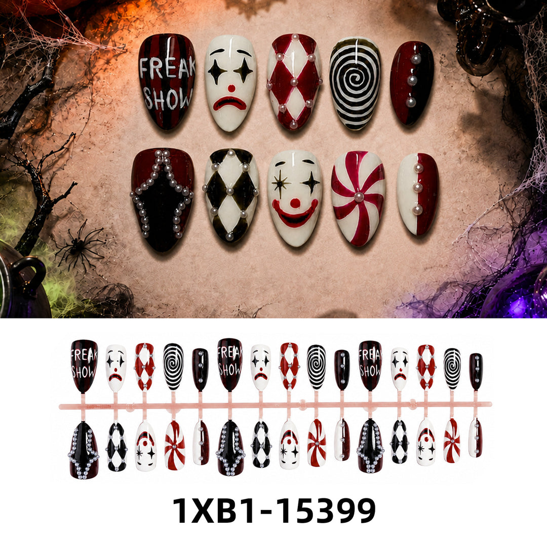 Acrylic nail set with creative Halloween motifs Stornfield