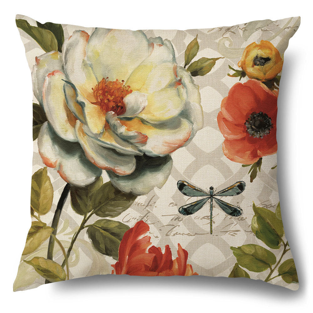 Artistic Floral Design Throw Pillow