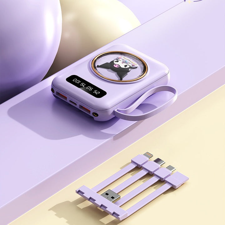 Funny power bank with integrated charging cables Stornfield