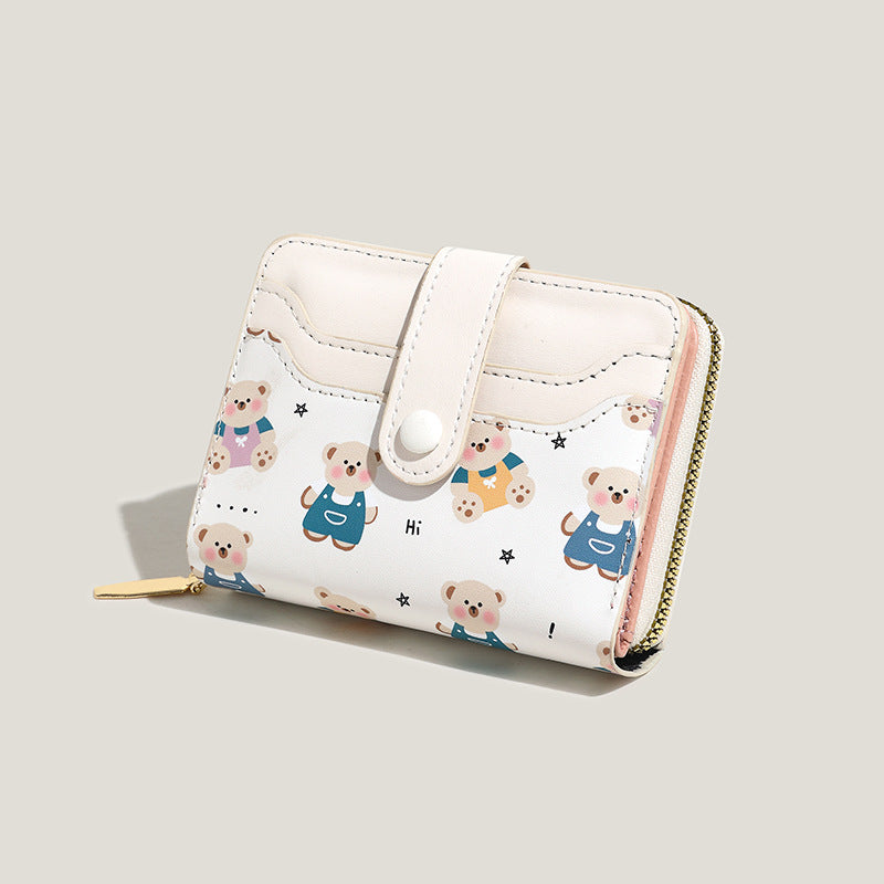 Playful Bear-Themed Zip Wallet