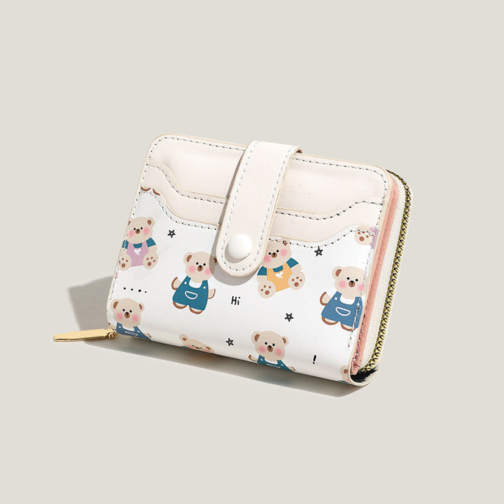 Playful Bear-Themed Zip Wallet