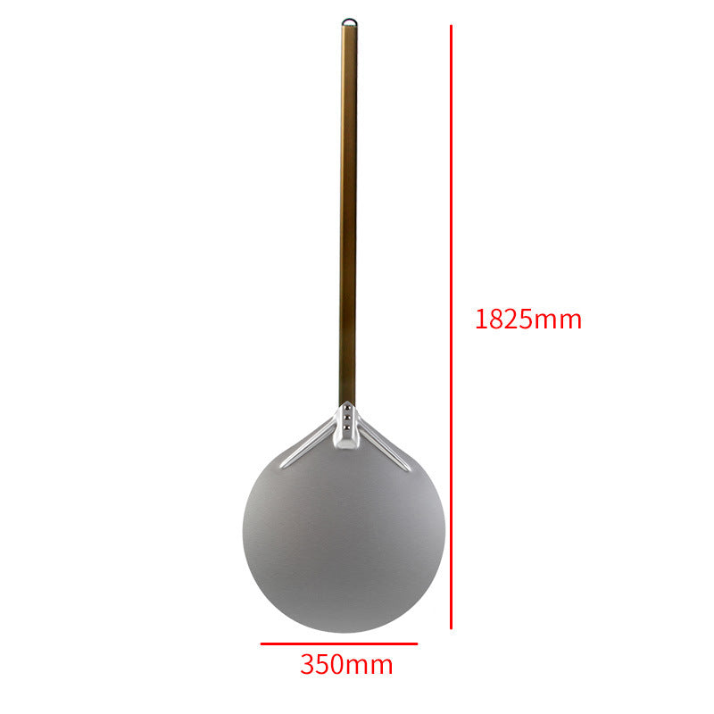 long wooden handled round aluminum pizza peel with reinforced neck Stornfield