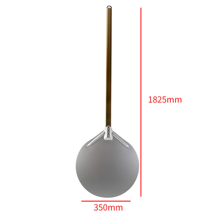 long wooden handled round aluminum pizza peel with reinforced neck Stornfield