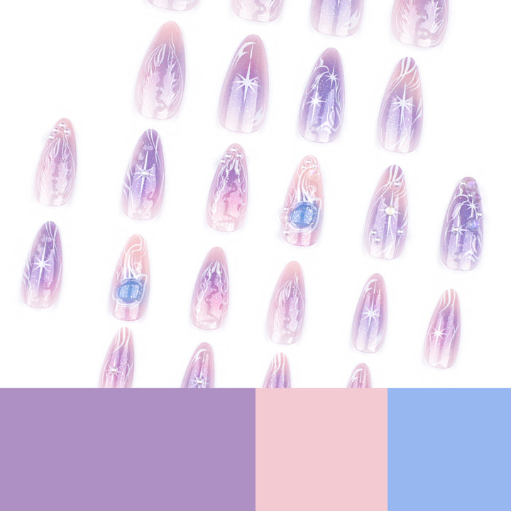 Artful nail extensions in an elegant design with gloss accents Stornfield