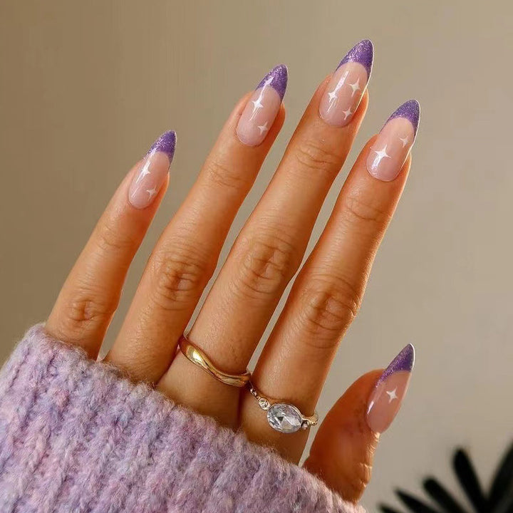 Artistic stiletto nails with glitter design Stornfield
