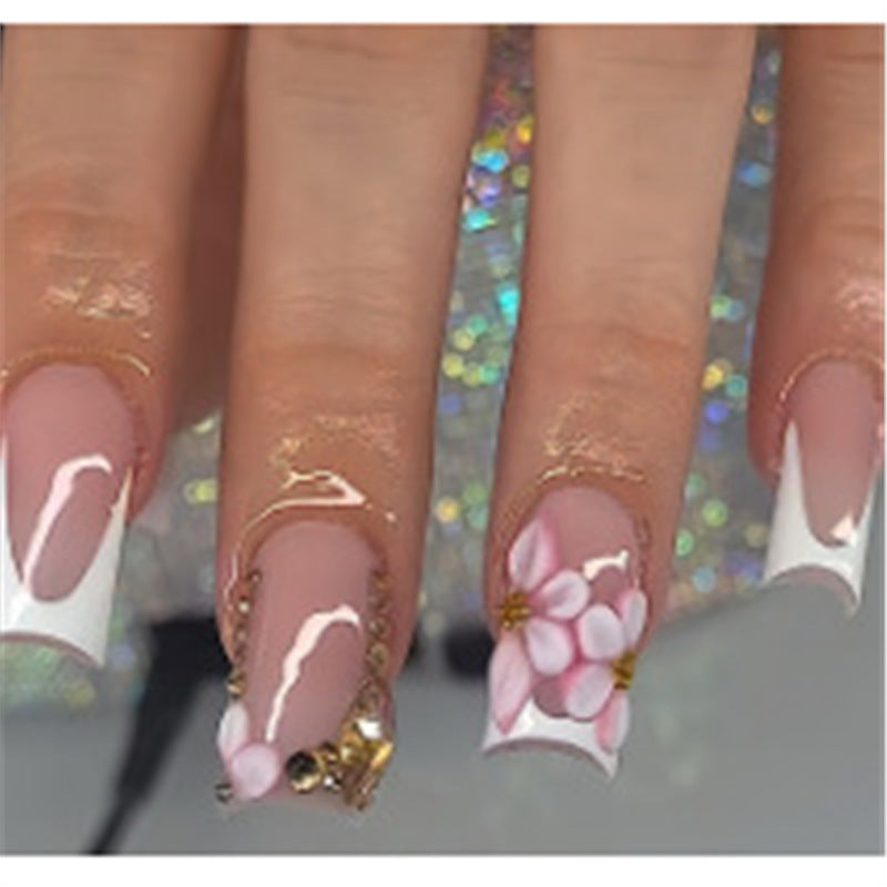 Artistic Press-On Nail Set with Premium Embellishments Stornfield