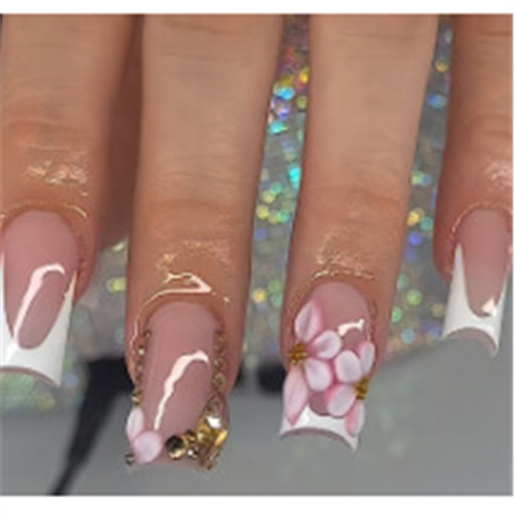 Artistic Press-On Nail Set with Premium Embellishments Stornfield