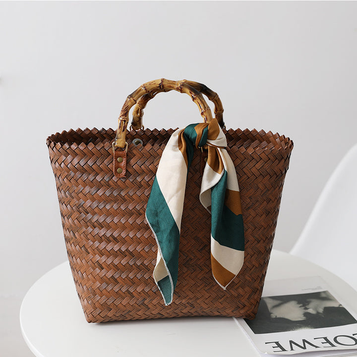 Handmade basket bag with stylish braiding pattern Stornfield