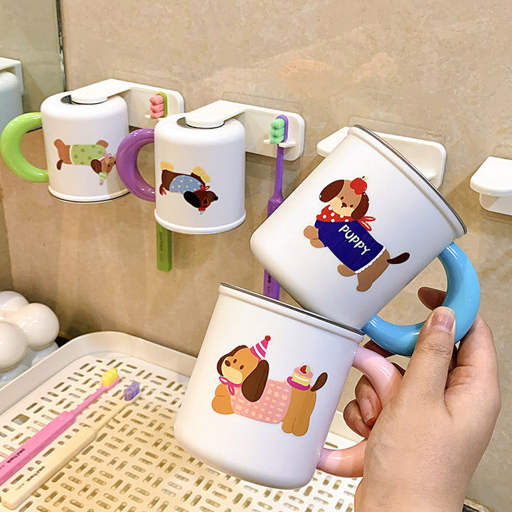 Wall-mounted toothbrush holder with cute dog design Stornfield