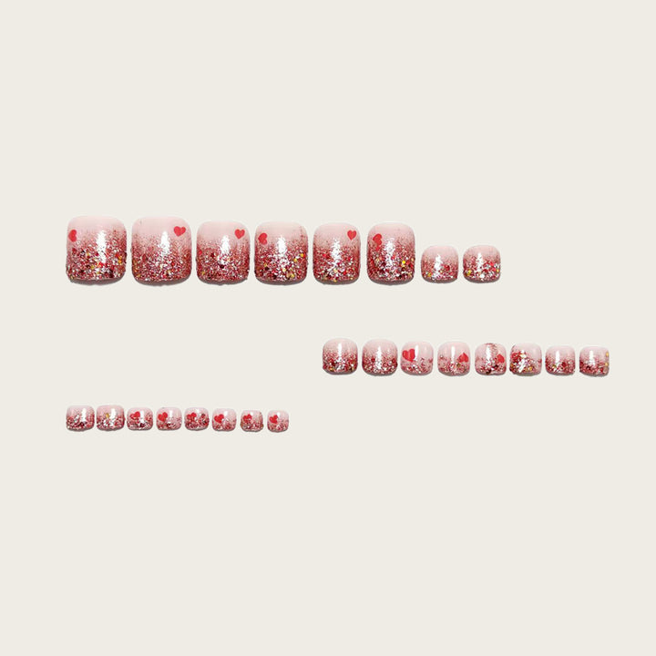Nail art with sparkling hearts Stornfield