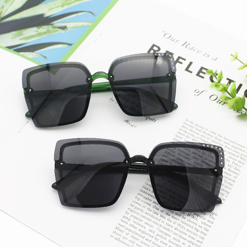 Ladies Square Sunglasses with Sparkling Frame Accents Stornfield
