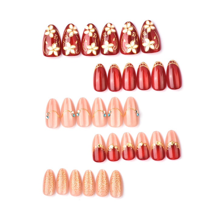 Decorative Floral Design Press-On Nails Stornfield