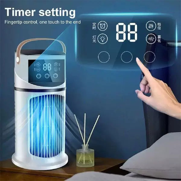 Unisex one size portable tower evaporative air cooler with LED touch display programmable thermostat and ergonomic carrying handle Stornfield