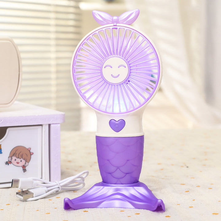 Women Portable Handheld Fan with Mermaid Design Stornfield
