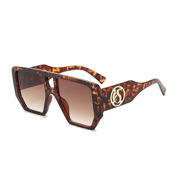 Women’s square sunglasses with striking pattern and golden accents Stornfield