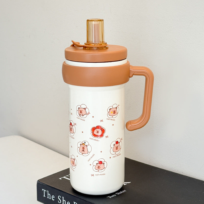 Ladies Insulated Water Bottle with Practical Carry Handle and Fun Animal Design Stornfield