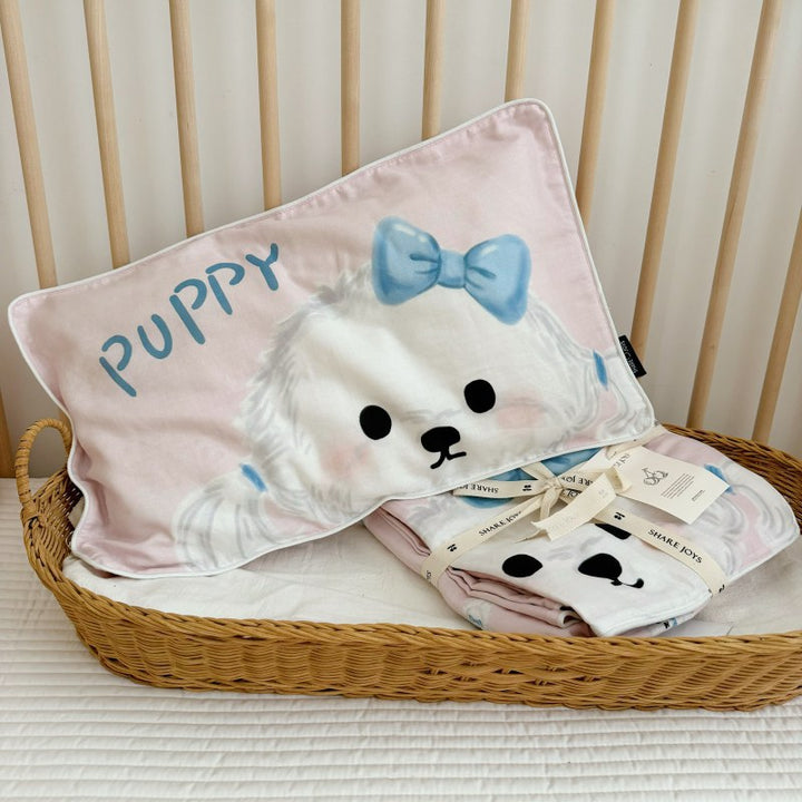 Toddler Plush Decorative Headrest and Lightweight Nursery Blanket Set