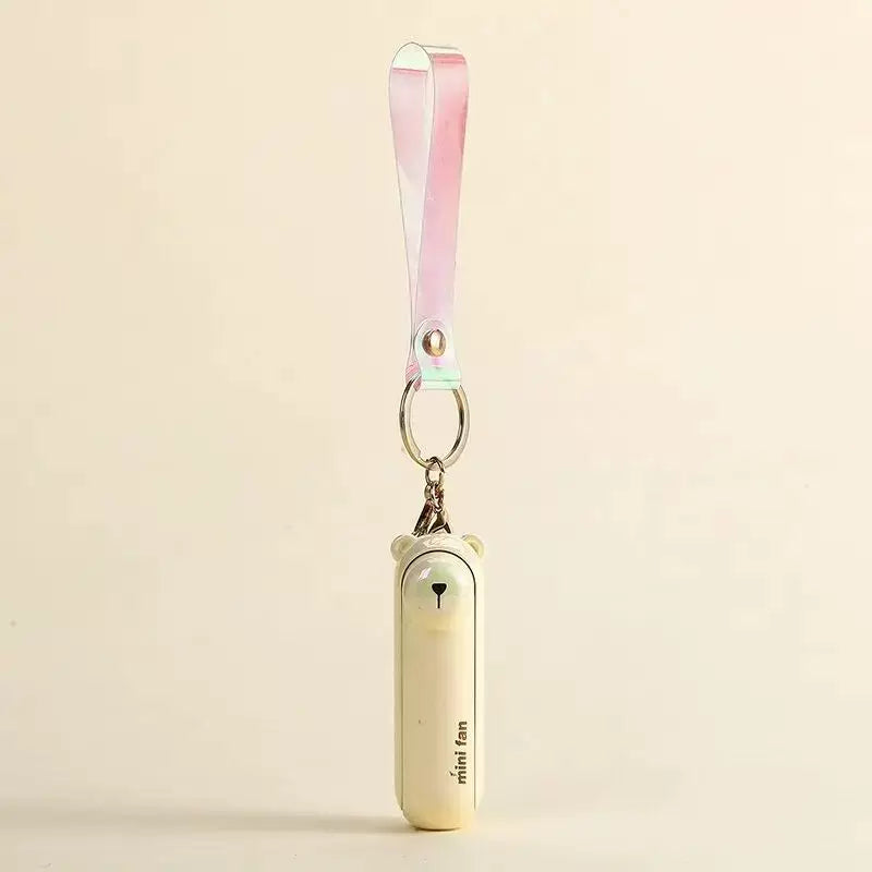 Unisex One Size Rechargeable Keychain Handheld Mini Fan with Wrist Strap and Novel Frog Charm Stornfield