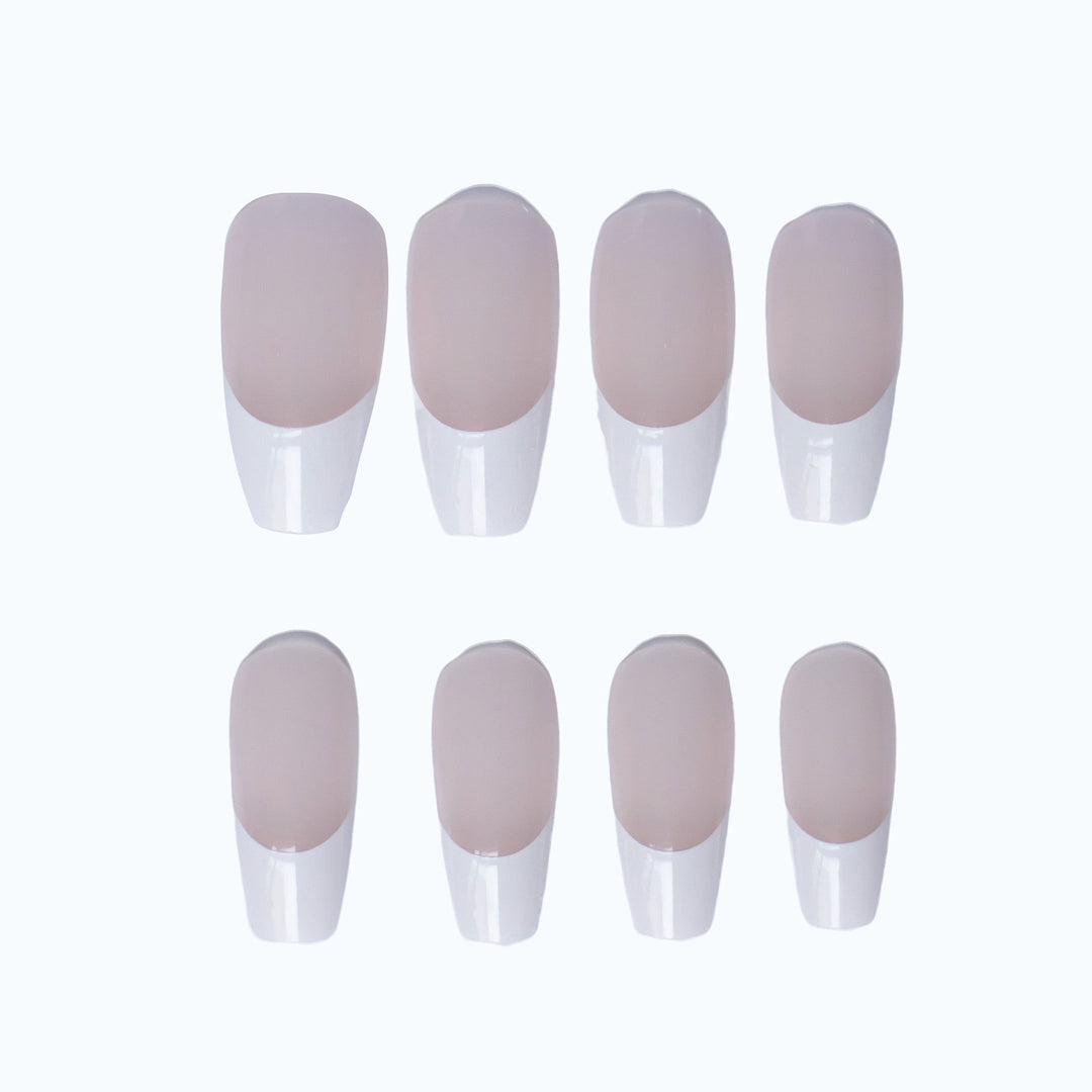 Elegant French Tip Acrylic Nail Set