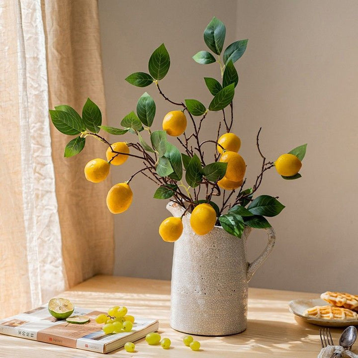 Lifelike Lemon Branch Decorative Arrangement