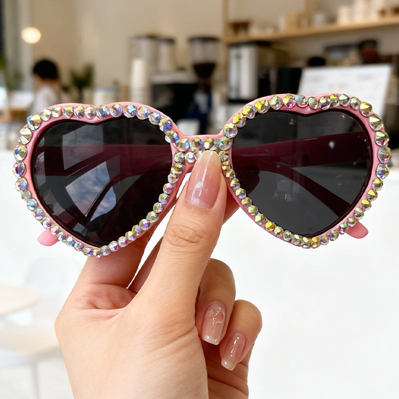 Heart-Shaped Rhinestone-Embellished Sunglasses Stornfield