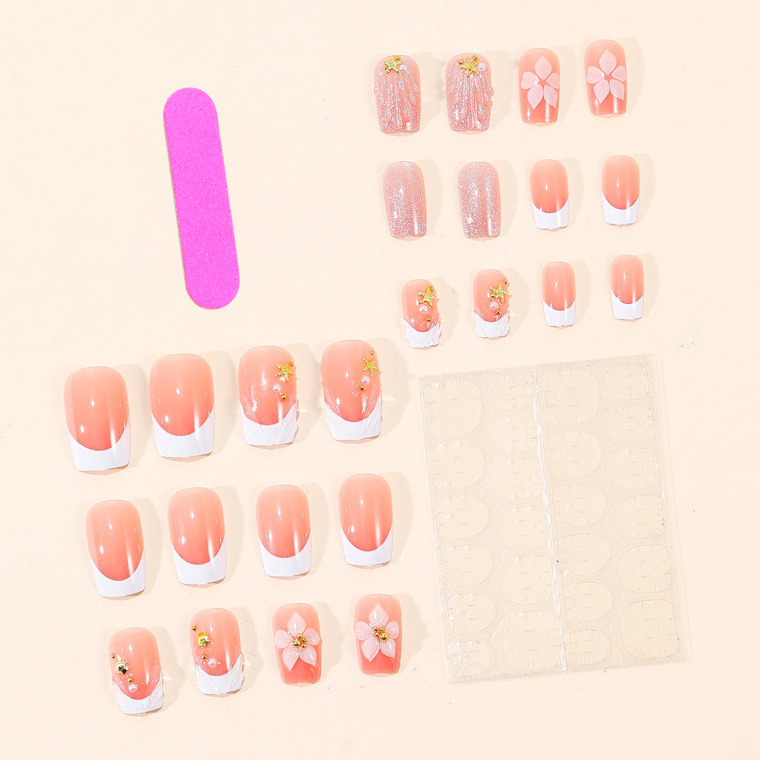 Artistic Floral Acrylic Nail Art Stornfield