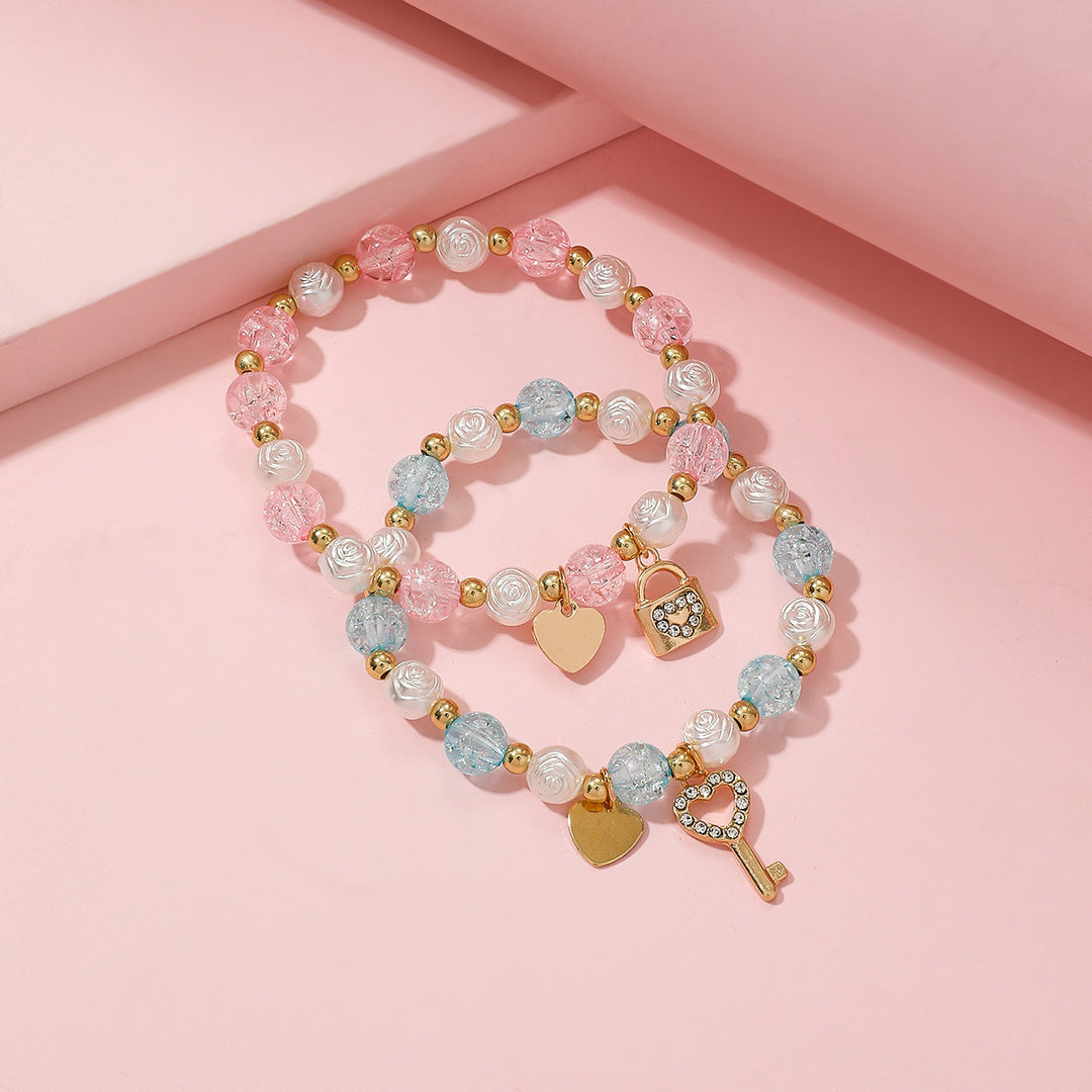 Playful bracelet set with heart and key design Stornfield