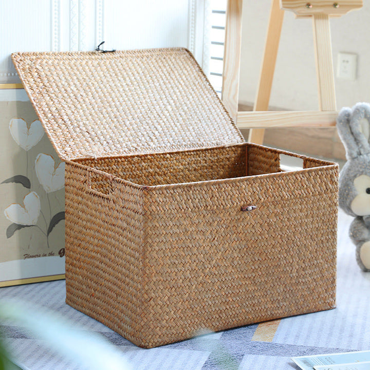 Rectangular Woven Storage Chest with Lid Stornfield