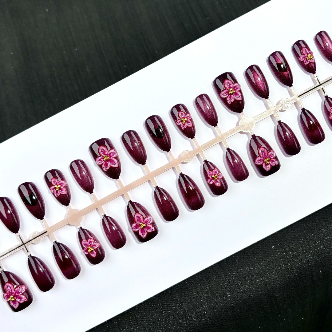 Floral Press-On Nail Set