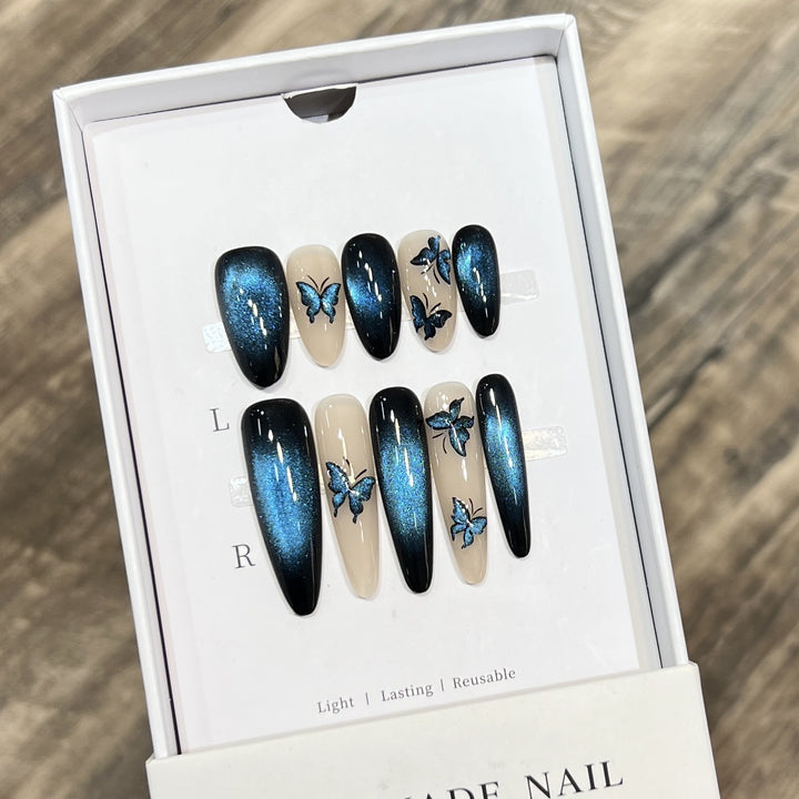 Artistic Butterfly-Accent Press-On Nail Set Stornfield