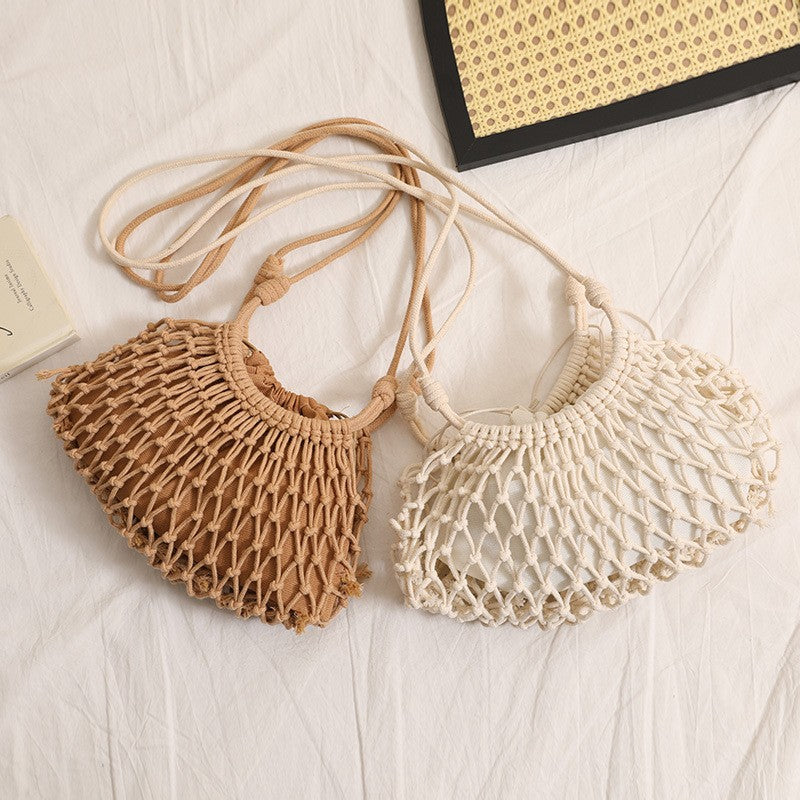 Fine macrame crossbody bag with reinforced carrying strap Stornfield