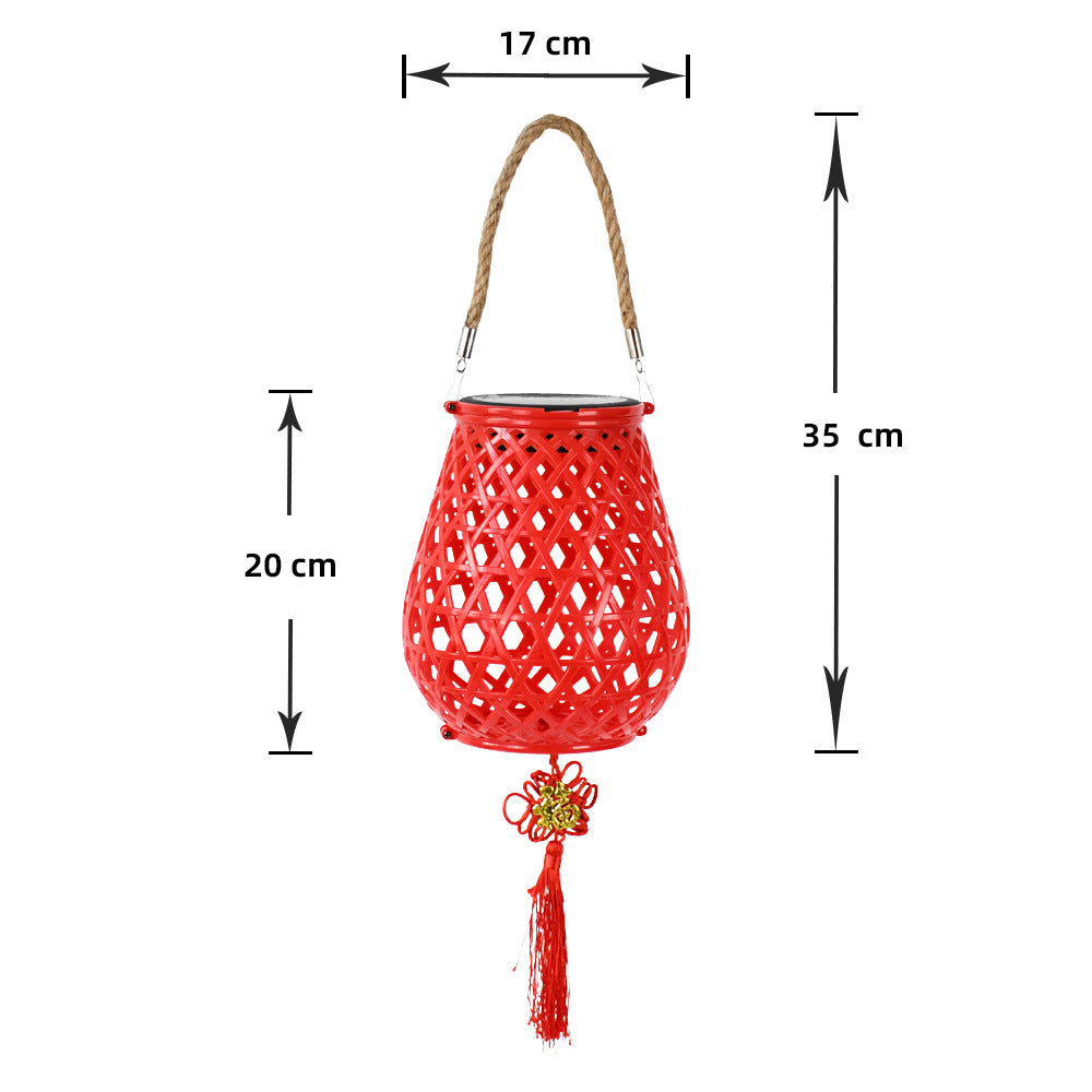 Decorative Woven Lantern With Rope Handle Stornfield