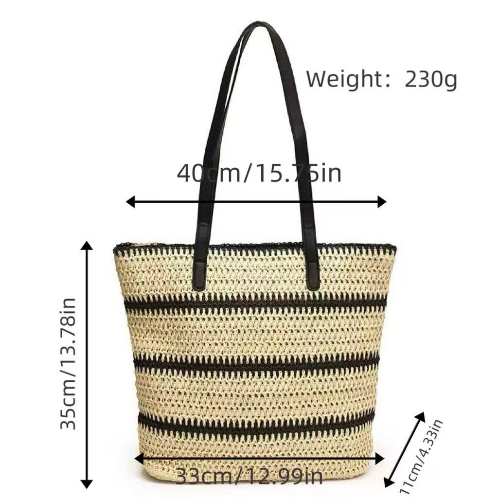 Beach bag with modern stripes and robust carrying straps Stornfield