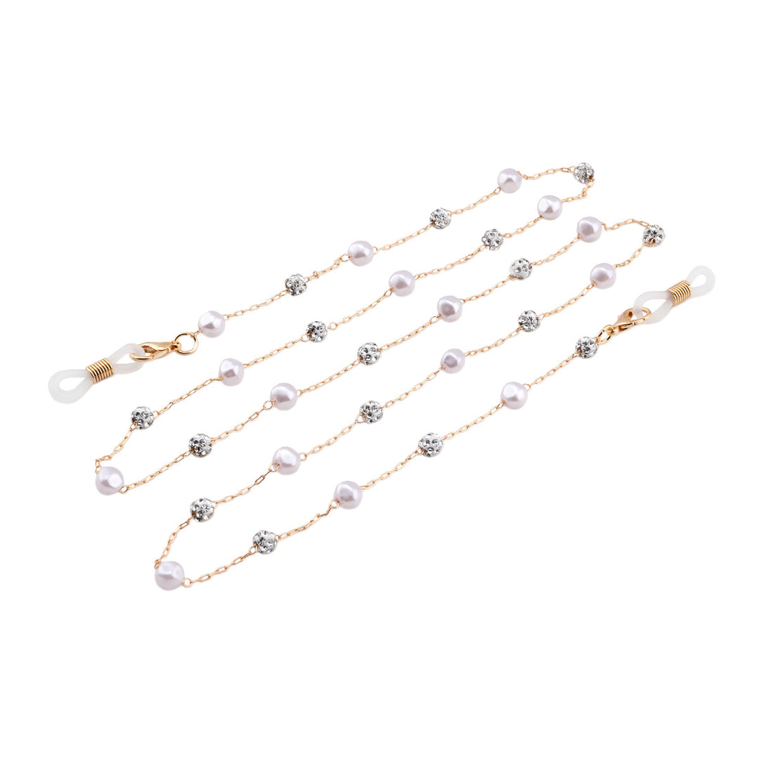 Elegant Crystal and Pearl Eyewear Chain Stornfield