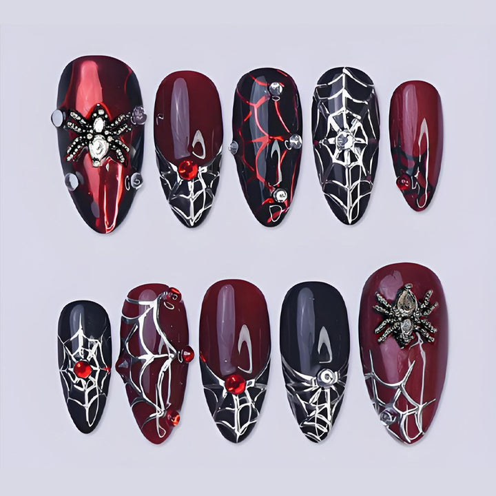 Halloween Artificial Nail Set with Spider and Web Designs Stornfield