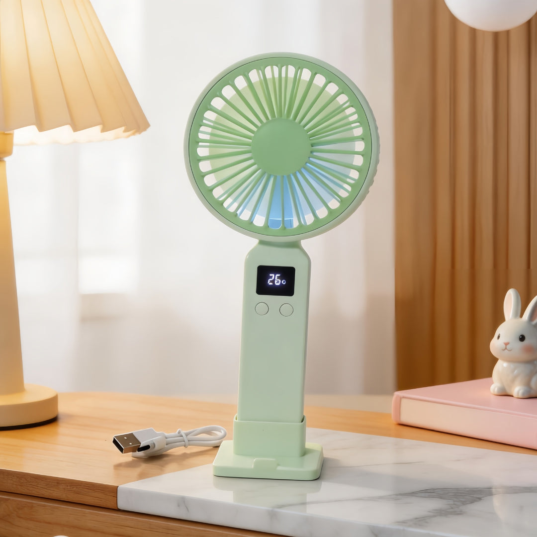 Women Portable Mini Fan with Digital Control Stornfield