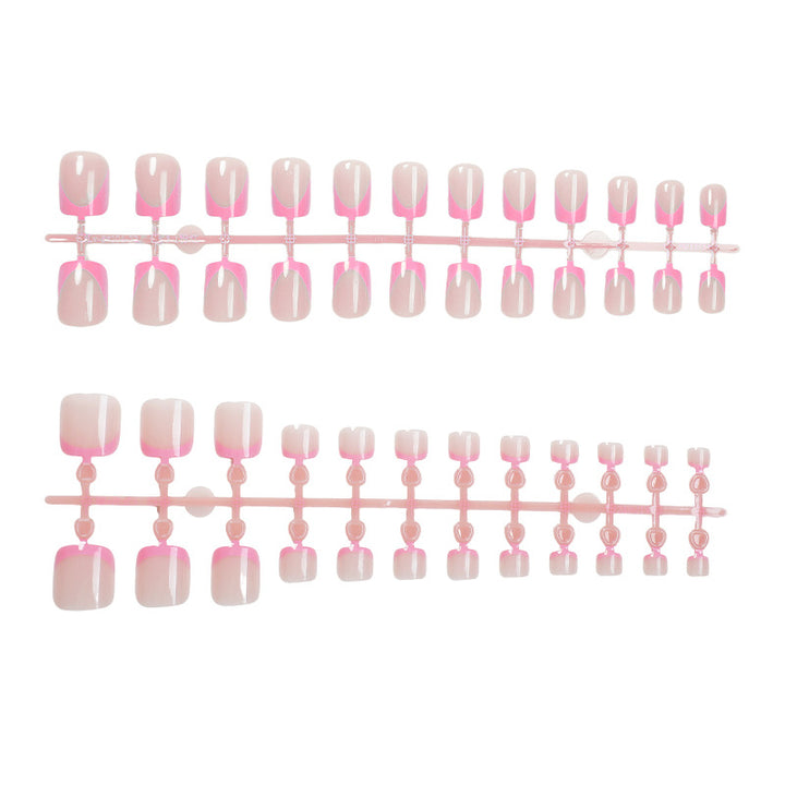 Premium French Tip Press-On Nails Set with Elegant Gradient Design Stornfield