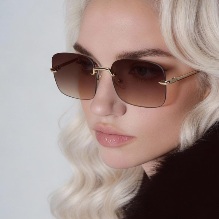 Women Oversized Sunglasses with Filigree Metal Frame Stornfield
