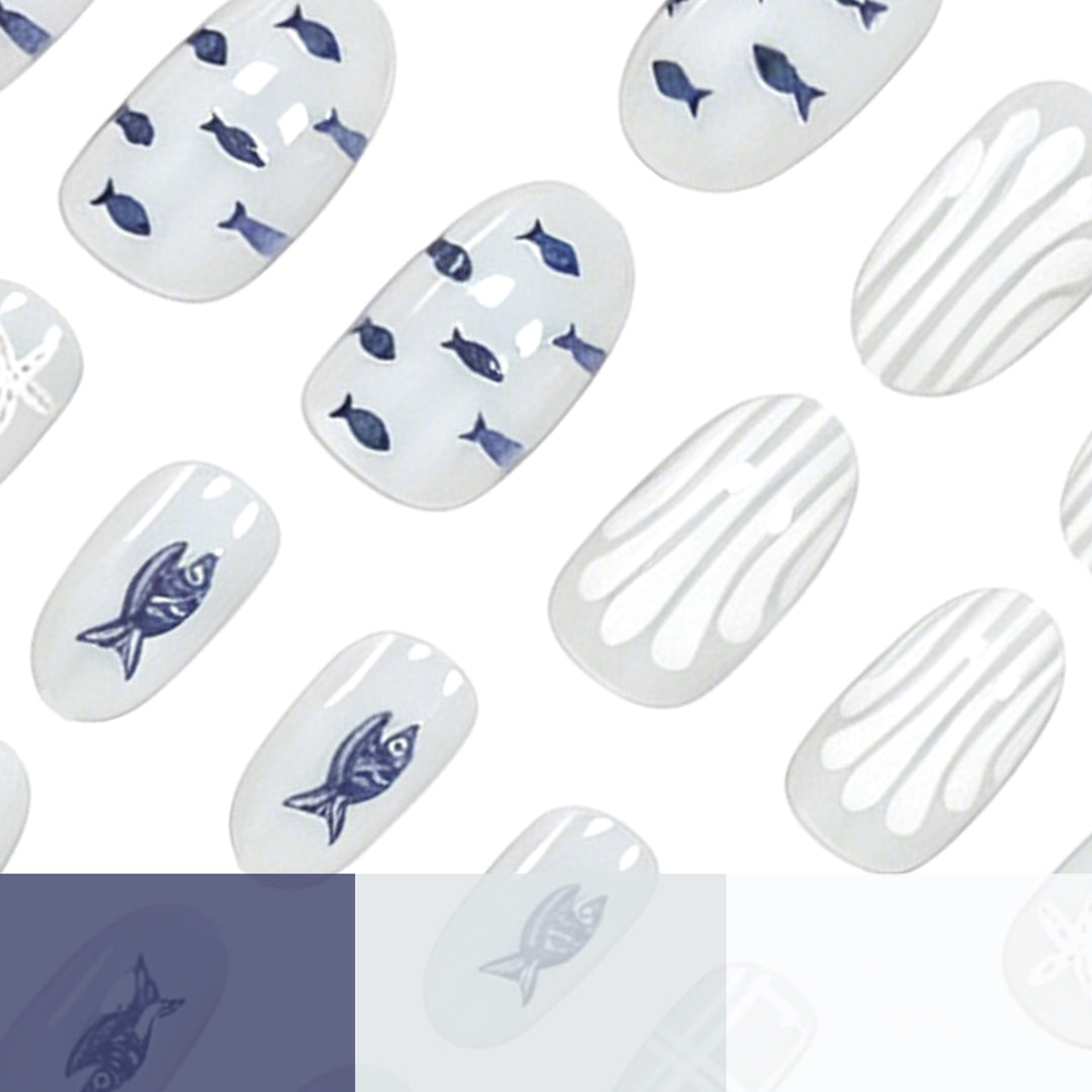 Artistic Marine-Themed Nail Art Stornfield